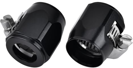 EVIL ENERGY 10AN Hose Finisher Clamp Aluminium Black for Stainless Braided Hoses,Rubber Hoses end Finisher