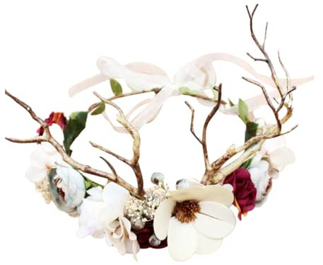 Geweih Haarreif Künstliche Blumen Zweige: Kopfschmuck mit Beleuchtung Baumzweige Haarband Halloween Weihnachten Kostüm Zubehör Karneval Fasching Party Cosplay Foto Requisiten verkleidung waldfee