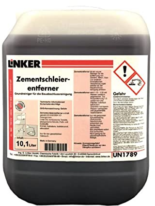 Linker Chemie Zementschleierentferner 10,1 Liter Kanister - Enfernung von Zement Beton Gips Bauabschlussreinigung - | Reiniger | Hygiene | Reinigungsmittel | Reinigungschemie |