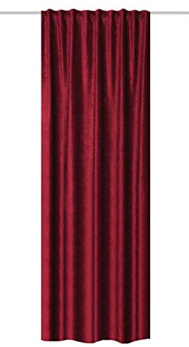 HOME WOHNIDEEN 85987 | Vorhang Thermo, Kombibandschal aus Thermo-Chenille, 245 x 135 cm (Höhe x Breite), Farbe: (Bordeaux)