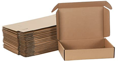 HORLIMER 20 Pack Shipping Boxes, 23x15.5x5cm (9x6x2 inches) Corrugated Cardboard Mailing Box, Brown