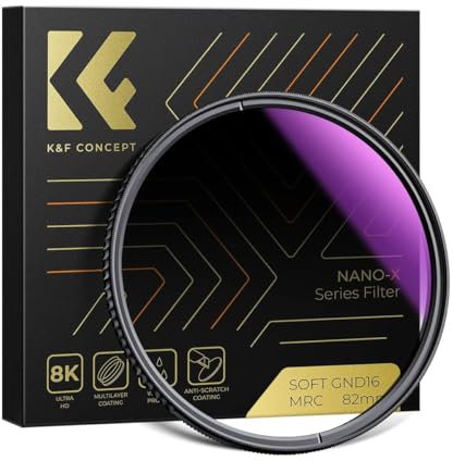 K&F Concept Nona-X HD Soft GND16 ND16 - Filtro de lente degradado ND 49/52/55/58/62/67/72/77/82 mm lente de cámara de densidad neutra degradado