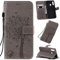 Fatcatparadise Kompatibel mit Samsung Galaxy A20S Hülle, Handyhülle Samsung A20S, Prägung Muster Schutzhülle Galaxy A20S PU Leder Wallet Case Klappbar Flip Hülle Brieftasche Ledertasche (Grau)