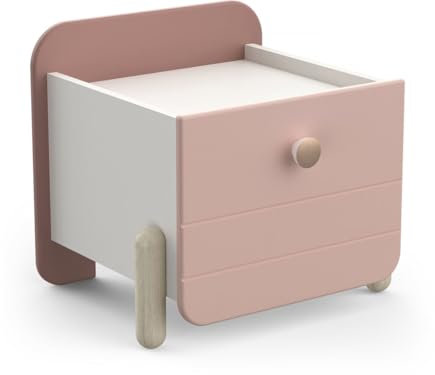 Demeyere Table de chevet Jade jeunesse en blanc mat et rose mat design moderne 38x36x40 cm