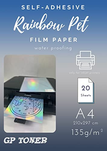 Papel fotográfico autoadhesivo A4 135g/m2 Rainbow Pet
