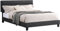 CARO-Möbel Polsterbett Bedford 140x200 cm, Bett Kunstleder Bezug in schwarz, Einzelbett im skandinavischen Stil, bequemes gepolstertes Bett, Jugendbett inkl. Lattenrost