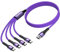 SIQIWO Cable USB Tipo C 1.2M, Cargador USB C Carga Rápida QC 3.0 Sincronización de Datos Nylon Cable con 4 USB C Puerto, para iPhone 15 Pro, Samsung Galaxy S24 S23 Ultra, LG, Xiaomi, Huawei, Sony, PS5