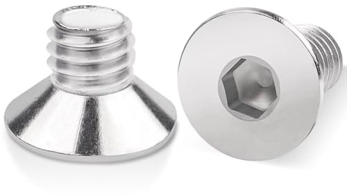 100 Stück M5x10mm Senkkopfschrauben Edelstahl, Leryati Din 7991 A2 V2A Senkkopf Innensechskant Senkschrauben Genannt, Senkschraube mit Innensechskant Vollgewinde Senkkopfschrauben mit Metrischen