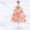Piccolo albero di Natale rosa, mini albero di Natale artificiale da tavolo da 60 cm con luci a LED e ornamenti pendenti, albero di Natale da tavolo fai-da-te a batteria per decorazioni natalizie