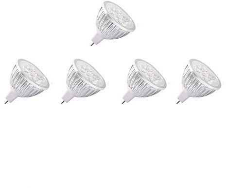Mengjay 5 Stück MR16 GU5.3 LED Lampen 4W 300 Lumen 3000K Warmweiß Ersetzt für 30W Halogen LED Lampe Spots LED Leuchtmittel Energiesparlampe Abstrahlwinkel 60º AC/DC 12V (Warmweiß)