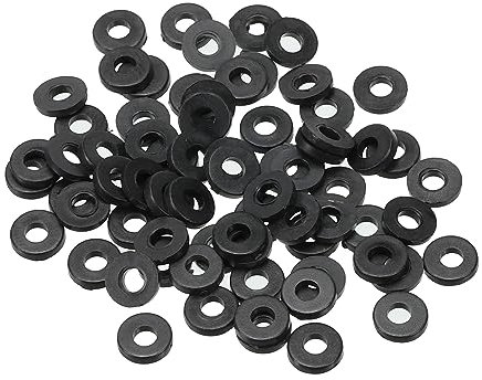 PATIKIL M2 Nylon Rondella Piatta, 150pz 2mm ID 5mm OD 1mm Spessore Guarnizione Distanziatore Guarnizione cerchio per Rubinetto Tubo Acqua Tubo Dispositivo Fissaggio Bullone, Nero