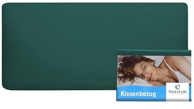 Kissenbezug 40 x 80 Meergrün, Premium Mako-Baumwolle Kopfkissen-Bezug (Double Jersey), Kissenhülle für 40x80 Kissen, Pillow case für Seitenschläferkissen & Nackenkissen, Oeko-Tex Zertifiziert