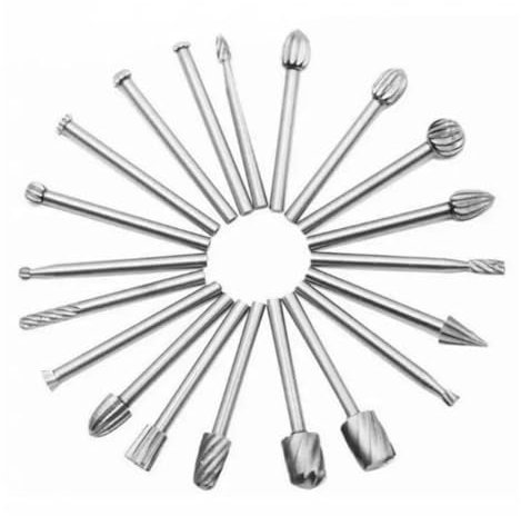 AiQima Lima rotativa for carpintería de 20 Piezas, Fresa for carpintería, Tallado de Madera, limas rotativas pequeñas for carpintería de Acero de Alta Velocidad