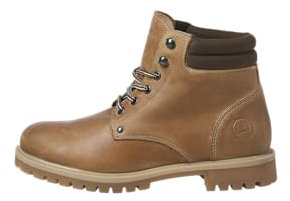 JACK & JONES Jfwstanton-Botas de Piel, Botines con Cordones Hombre, marrón, 44 EU