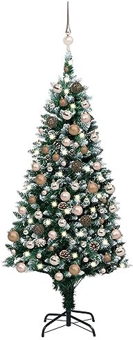 Camerina Künstlicher Weihnachtsbaum mit & Kugeln & Zapfen 150 cm KüNstlicher Weihnachtsbaum Spritzguss