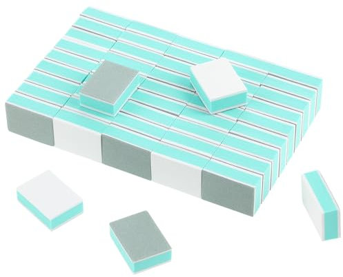 Qianyu 50Pcs Sponge Nail Buffer Block Professional Nail File Mini Double Sided Buffing Blocks Pedicure Manicure Sanding Tools Kit for Nail Care Polishing Nails Gel Fingernail Shine Grinding Salon