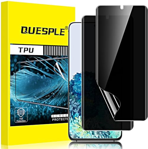QUESPLE [2 Pièces] Protection écran Anti Espion pour Samsung Galaxy S20, 3D Incurvé Couverture Complète TPU Film de Confidentialité Protection en Écran, Compatible avec Lecteur d’Empreinte