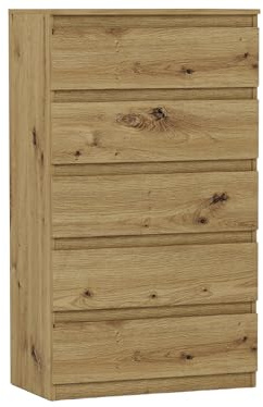 Hohe Flurkommode mit Schubladen, Artisan - 70 x 40 x 121 cm - Modern R5