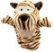 Cartoon Tier Plüsch Handpuppe, die Mund öffnen kann Niedliche Fingertiere Baby Story Time Requisiten Spielhandschuh Klein Tier Fingerpuppe für Geschichtenerzählen Lehre Vorschule Geschenke Beige Tiger