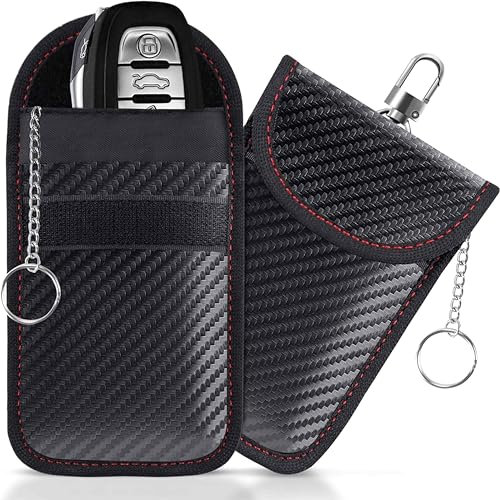 2 Pack Borsa per Chiavi, Portachiavi Auto Antifurto per Protezione Chiave Auto Custodia Keyless Blocker Protezione Antifurto per Custodia Protettiva, 100% Blocca i Segnali Delle Auto