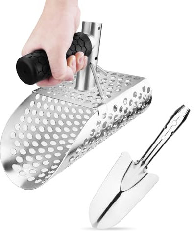 Pelle à sable avec pelle pour la détection de métaux, accessoires de détecteur de métaux, outil de détection de métaux en acier inoxydable, pelle à creuser adaptée pour creuser la plage, la chasse au