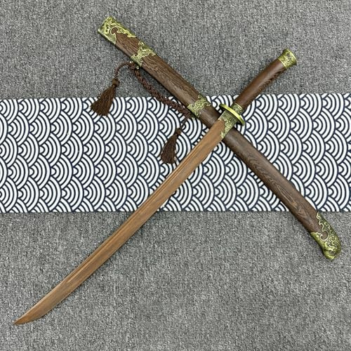HJHUUA Épée en Bois de Santal Naturel de 100cm,épée Chinoise en Bois Faite à la Main,Bokken d'entraînement de Kendo pour Accessoires de Cosplay,Cadeau,Cosplay
