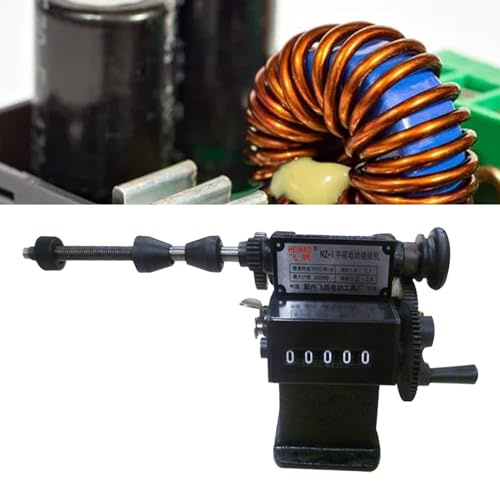 Manual Double Coil Winder Counter 0-99999 Count Range Dual-purpose Coil Winder Winding Machine, for Motor Winding, Spring Winding, Cotton Winding