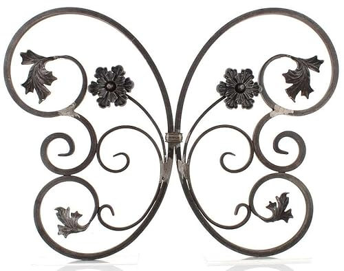 LogistSystem Schmiedeeisen Ornament Eisen geschmiedet 510x690mm, z.B. als Element für Fenstergitter, Geländer, Zaun, Tor, Rosetten, Gitter 13.034