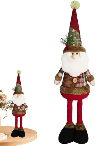 Figura di pupazzo di neve con gambe allungabili per Natale | graziosa decorazione per la casa, perfetta per o camera da , aggiunge fascino festivo alla tua collezione di decorazioni