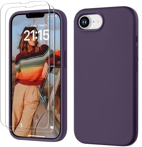 GOODVISH for iPhone 17e & iPhone 16e Case, 2-Screen Protectors,Berry Purple