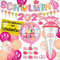 Maqhpu Einschulung Deko, Deko Einschulung Mädchen 2025, Rosa-Dinosaurier Schulanfang Deko, Schultüte Mädchen Folienballon, Schulkind Banner, Zuckertüten Girlande