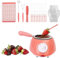 Chocolate Melting Pot, Electric Plastic Hot Chocolate Fondue Set, Dipping Pot with Chocolate Mold Trays & Dipping Forks, Chocolate Marshmallow Warming Fondue Set for Candy Melting (UK Standard-Pink)