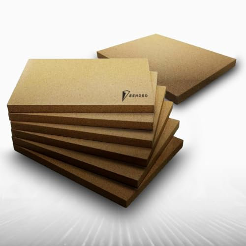 Vermiculite Platten für Kamine & Öfen - Feuerfest & hitzebeständig bis 1.300°C - Schamotte Ersatz - Brandschutzplatten (4 Platten, 400 x 300 x25 mm)