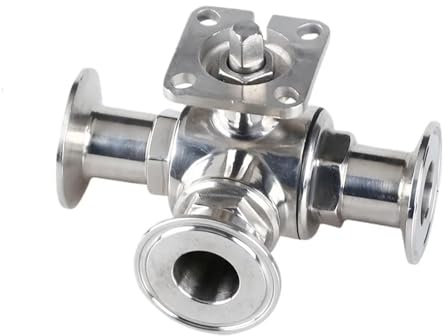 LDXMJZOT with Actuator Base 19-102mm 1.5 - 4 Tri Clamp T L Port Tee Ball Valve 304 316 Stainless Steel Sanitary Homebrew No Handle(SUS316 25mm K50.5,L Port)