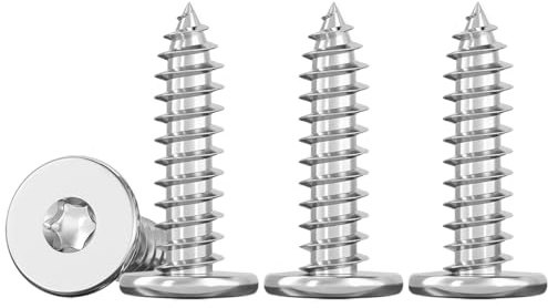 Drenky Tornillos M5 para Madera Torx En Acero Inox A2 V2A Tornillo Roscachapas de Cabeza Plana 50 Piezas M5x20mm Tornillos Para FijacióN En Madera Y Proyectos DIY