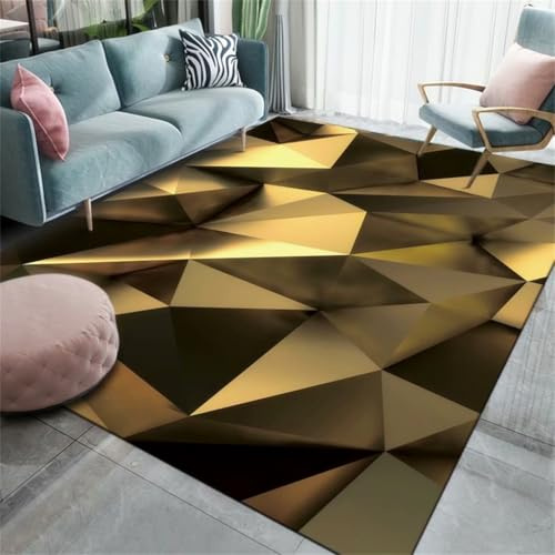 RUGMRZ Kleiner Teppich 300X400Cm Bettumrandung Schlafzimmer Gold Schlafzimmers Kinderteppich Kurzflor Büro Dekogeometrisches Einfaches Sofa Wohnzimmer Flur rutschfest