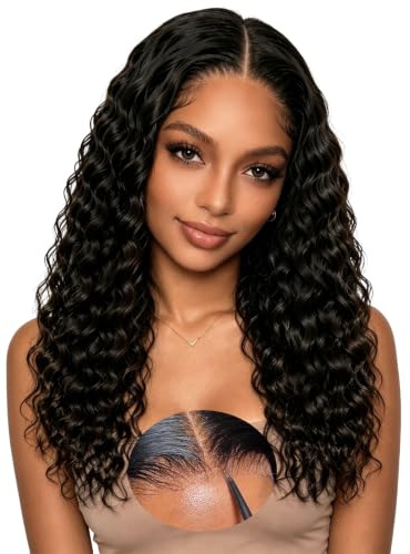 20 Pouces Perruque Femme Naturelle Brésilien 200% Densité Glueless Wig Human Hair 6x6 Lace Wig Deep Wave Perruque Cheveux Humain pas de Colle Pre Cut Lace Glueless Wigs Bouclée