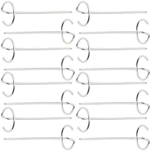 MAGICLULU Lot de 20 Brochettes Métalliques Réutilisables en Acier Inoxydable, Brochettes Verticales pour Barbecue et Friteuse à Air, Accessoires Polyvalents pour Grillades en Extérieur