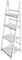 Kingpower Regal Leiterregal Holz Wandregal Bücherregal für Küche Wohnzimmer Badezimmer Bilderrahmen Modern 4 x Ablagen für Deko Bilderrahmen Pflanzen in Weiß