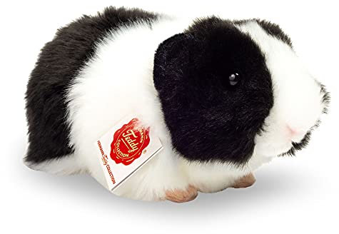 Teddy Hermann 92650 Meerschweinchen schwarz/weiß 15 cm, Kuscheltier, Plüschtier mit recycelter Füllung