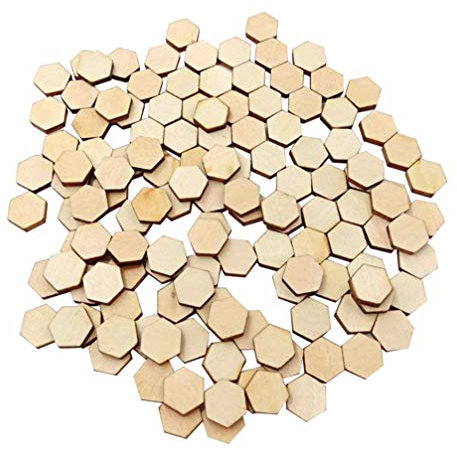 SUPVOX 200 stück Holzscheiben Zum Basteln 10MM Holz-Log Scheiben für DIY Handwerk verzierungen (Hexagon)