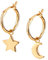 Brandlinger ® Ohrringe Silber 925 hängend. Creolen mit Anhänger Mond und Stern. Schmuck Damen vergoldet mit 18 Karat (Silber und Gold) für Frauen und Mädchen. Durchmesser der Creolen 12mm.