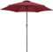 Kingsleeve sombrilla de Aluminio 300cm con 24 Luces LED Solar Rojo manivela Parasol inclinable jardín terraza Playa balcón