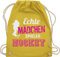 Shirtracer Turnbeutel Rucksack - Eishockey - Echte Mädchen spielen Hockey - Unisize - Gelb - sport beuteltasche baumwolle beutel tasche stoffbeutel kordelzug kordel kinder turn stoff kinderturnbeutel