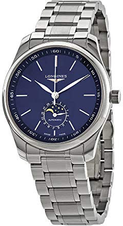 Longines Master Automatic Moonphase Blue Dial Herren Armbanduhr L29094926 Modern, Silberfarben, Modern