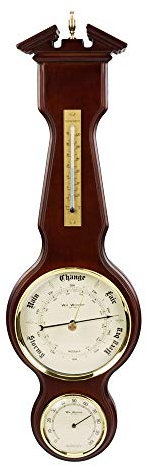 Widdop W7932 Banjo-Barometer, Thermometer und Hydrometer, Holz, mit Schild