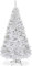 DREAMADE Sapin de Noël Artificiel 150CM/180CM/210CM/240CM, Pieds en Fer et Feuilles en PVC, 350/650/950/1138 Branches Décoration pour Maison Noël Blanc (180cm)