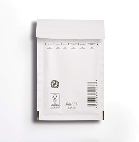 100 x 165 Blue Label White Bubble Mailing Bags, P&S 200 pack