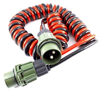 Easy Link NATO Spiralkabel Wendelkabel Stecker 24V 2pin 2x35mm2 4M Anwendung LKW.