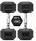 You vs You Hex Dumbbells Weights Pair for Home Exercise | 10kg Set of 2 Hexagonal Weight Rubber Encased for Home Fitness Gym Workouts Training Muscle Building & Conditioning | Unisex | Strength Fit
